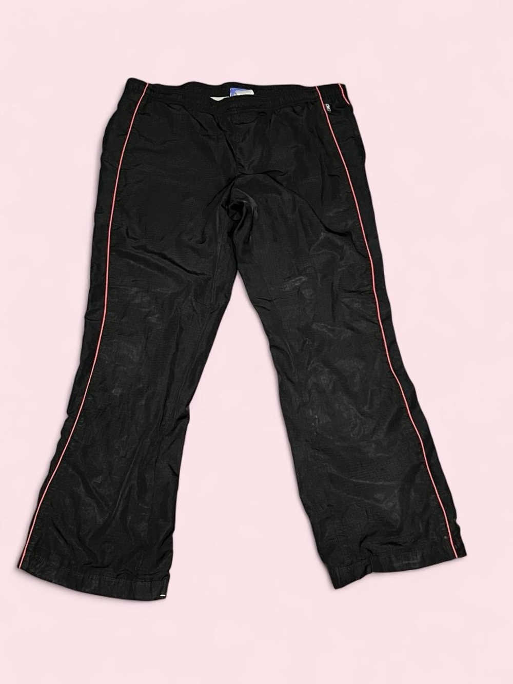 Medium Black Track Pants with Pink Piping